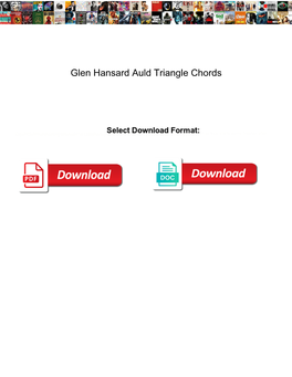 Glen Hansard Auld Triangle Chords