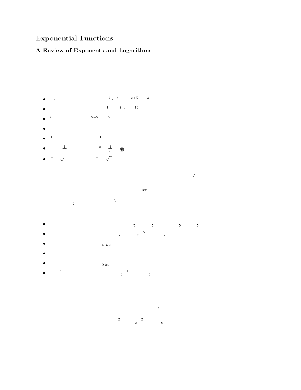 Exponential Functions