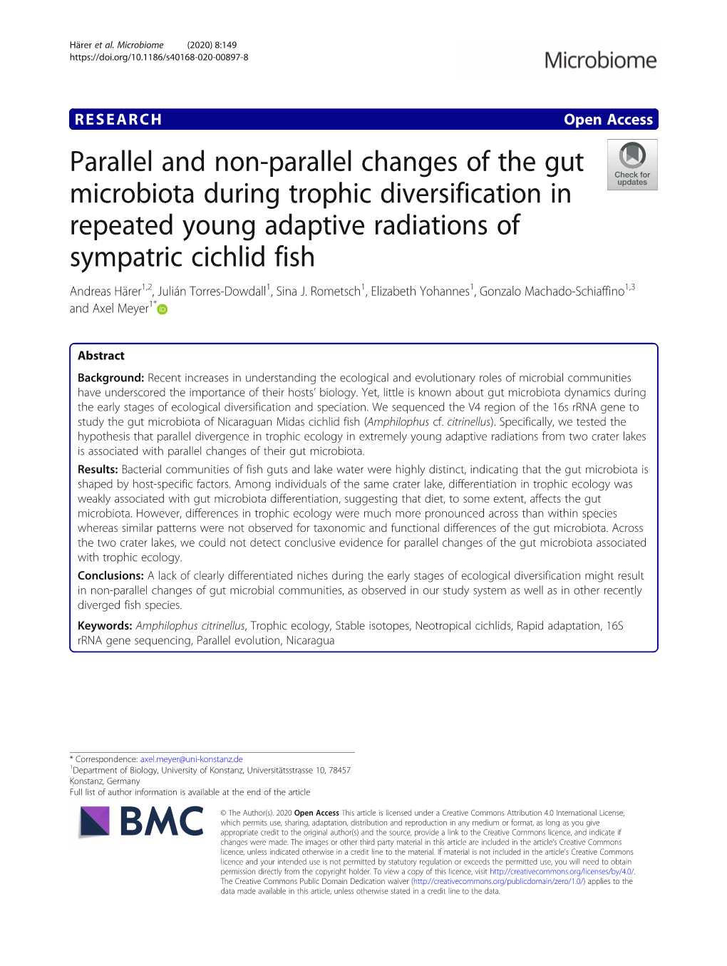 Parallel and Non-Parallel Changes of the Gut Microbiota During Trophic