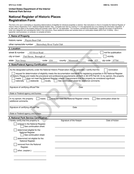 National Register of Historic Places Registration Form