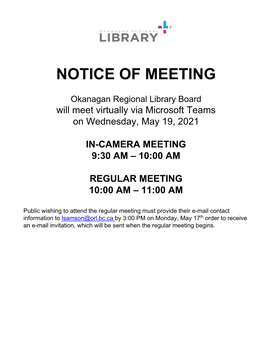 Notice of Meeting