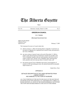 The Alberta Gazette