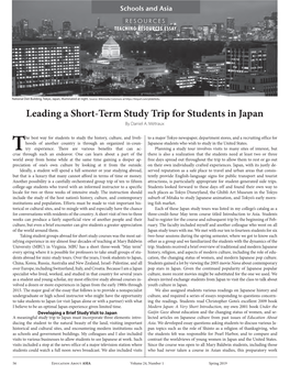 Leading a Short-Term Study Trip for Students in Japan by Daniel A
