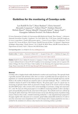 Guidelines for the Monitoring of Cerambyx Cerdo