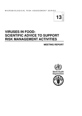 Viruses in Food: Scientific Advice to Support Risk Management Activities