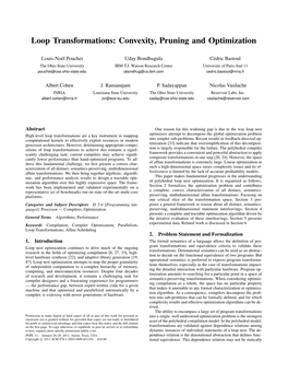 Loop Transformations: Convexity, Pruning and Optimization