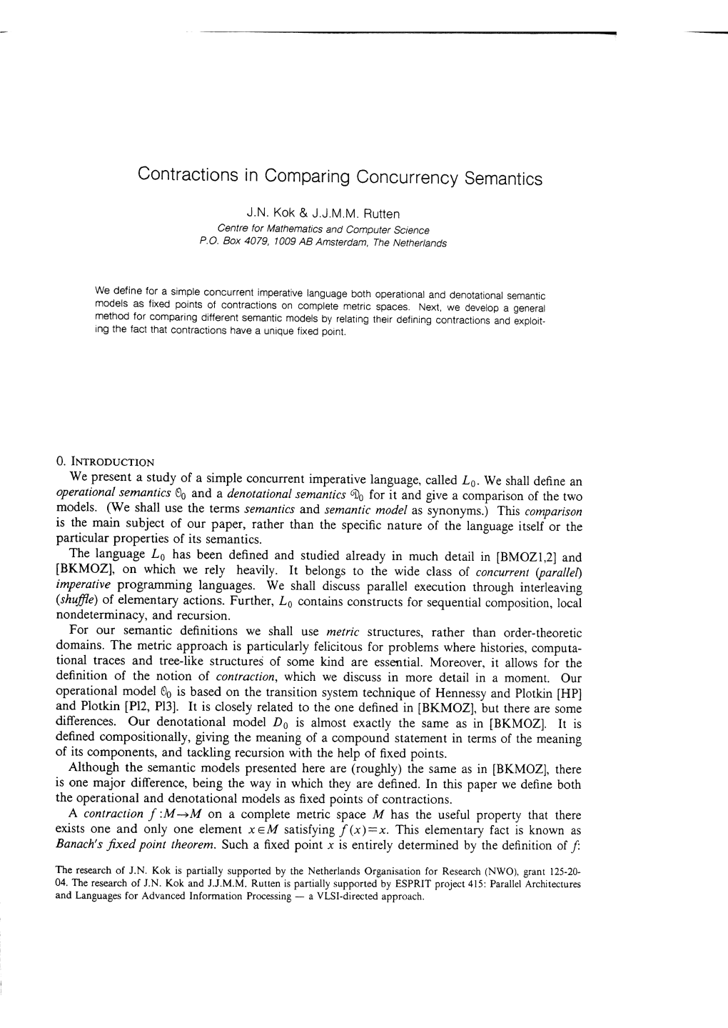 Contractions in Comparing Concurrency Semantics