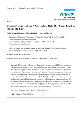 Clausius' Disgregation