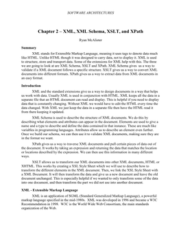 Chapter 2 – XML, XML Schema, XSLT, and Xpath