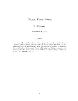 Proton Decay Search