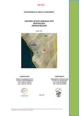 Existing Waste Disposal Site Henties Bay Erongo Region