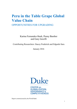 Peru in the Table Grape Global Value Chain