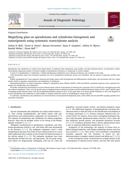 Magnifying Glass on Spiradenoma and Cylindroma Histogenesis and Tumorigenesis Using Systematic Transcriptome Analysis T