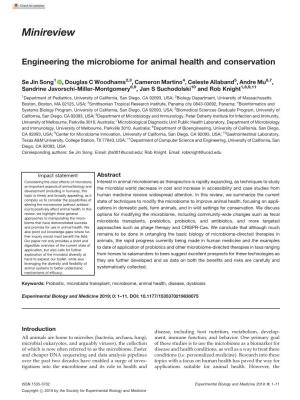 Engineering the Microbiome for Animal Health and Conservation