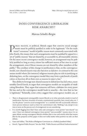 Does Convergence Liberalism Risk Anarchy?