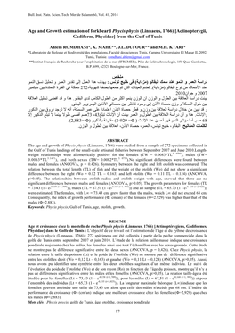 Age and Growth Estimation of Forkbeard Phycis Phycis (Linnaeus, 1766) [Actinopterygii, Gadiform, Phycidae] from the Gulf of Tunis