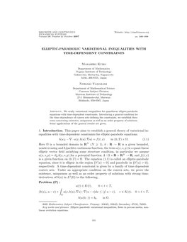 Elliptic-Parabolic Variational Inequalities with Time-Dependent Constraints