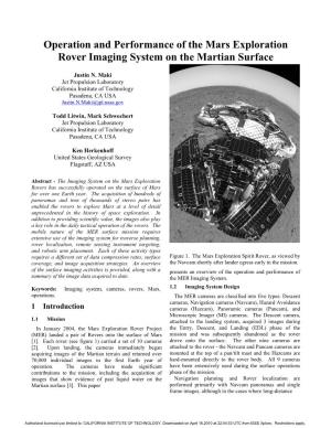 Operation and Performance of the Mars Exploration Rover Imaging System on the Martian Surface