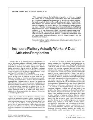 Insincere Flattery Actually Works: a Dual Attitudes Perspective
