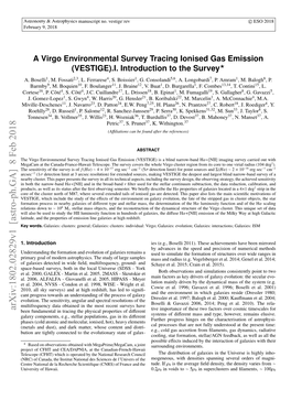 A Virgo Environmental Survey Tracing Ionised Gas Emission (VESTIGE).I