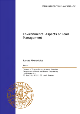Environmental Aspects of Load Management
