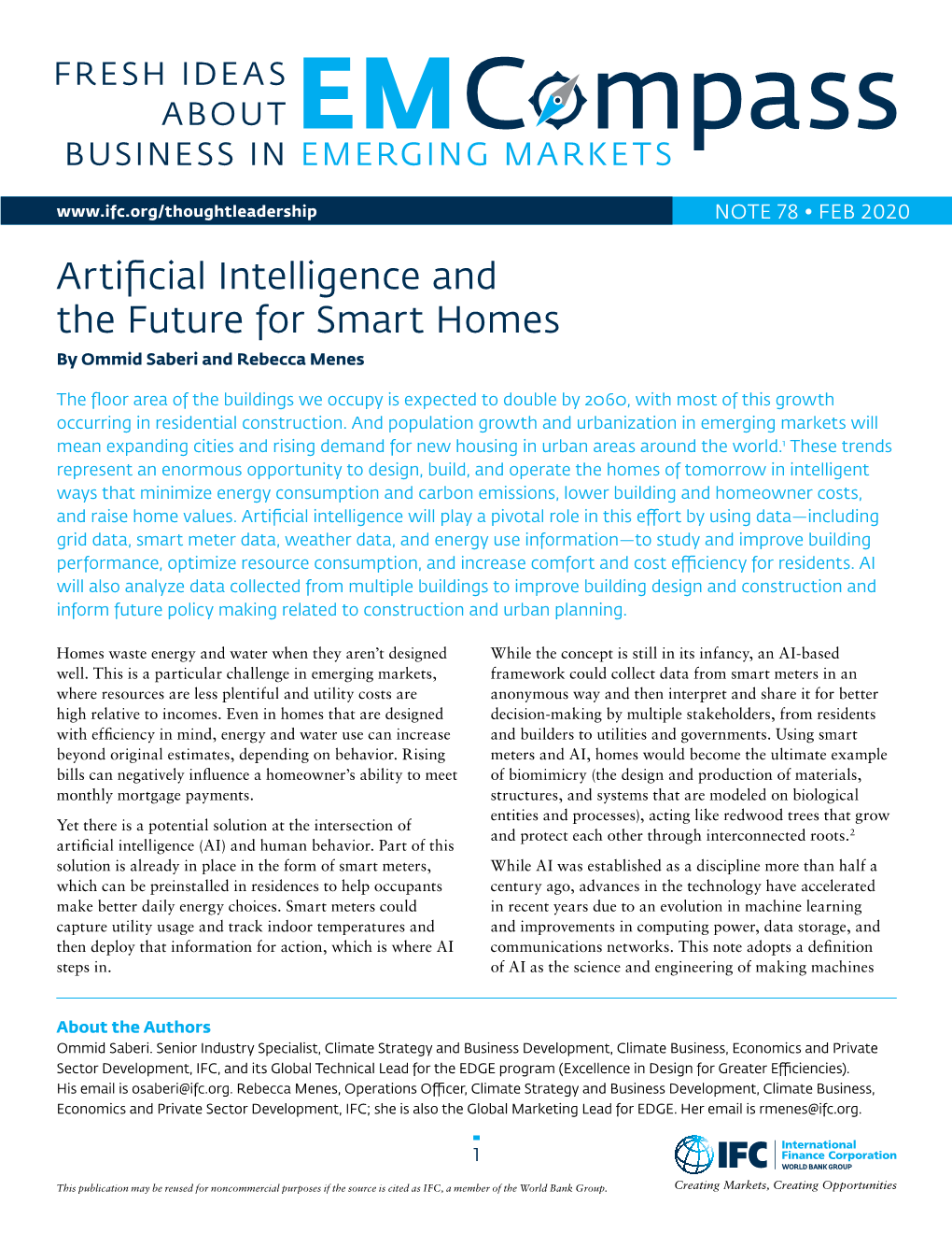 Artificial Intelligence and the Future for Smart Homes by Ommid Saberi and Rebecca Menes