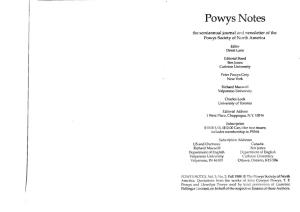 Powys Notes 5.2. Fall 1989