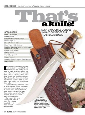 Even Crocodile Dundee Might Consider the Outback Bowie