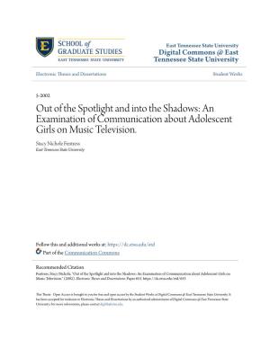 Out of the Spotlight and Into the Shadows: an Examination of Communication About Adolescent Girls on Music Television