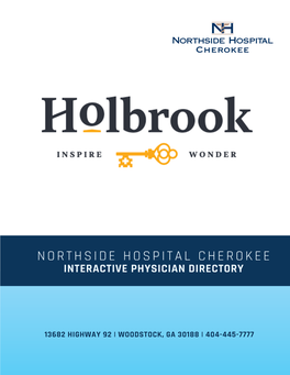 Northside Hospital Cherokee Interactive Physician Directory