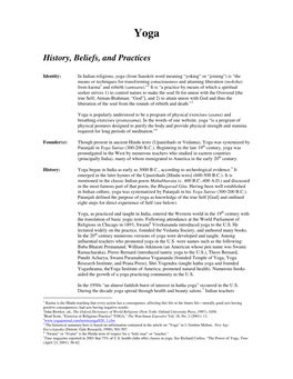 History, Beliefs, and Practices