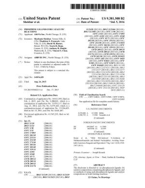 (12) United States Patent (10) Patent No.: US 9,381,508 B2 Shekhar Et Al