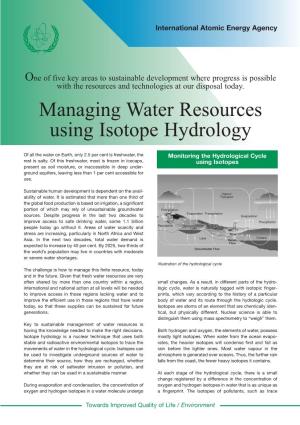 Managing Water Resources Using Isotope Hydrology
