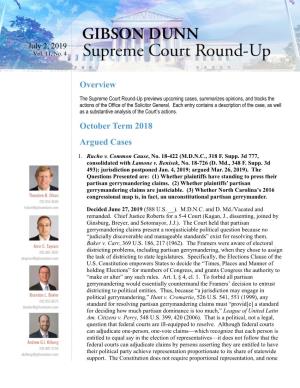 Supreme Court Round-Up (July 2019)