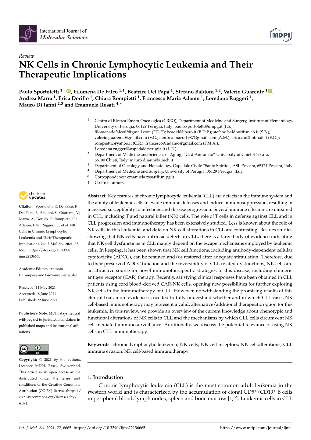 NK Cells in Chronic Lymphocytic Leukemia and Their Therapeutic Implications