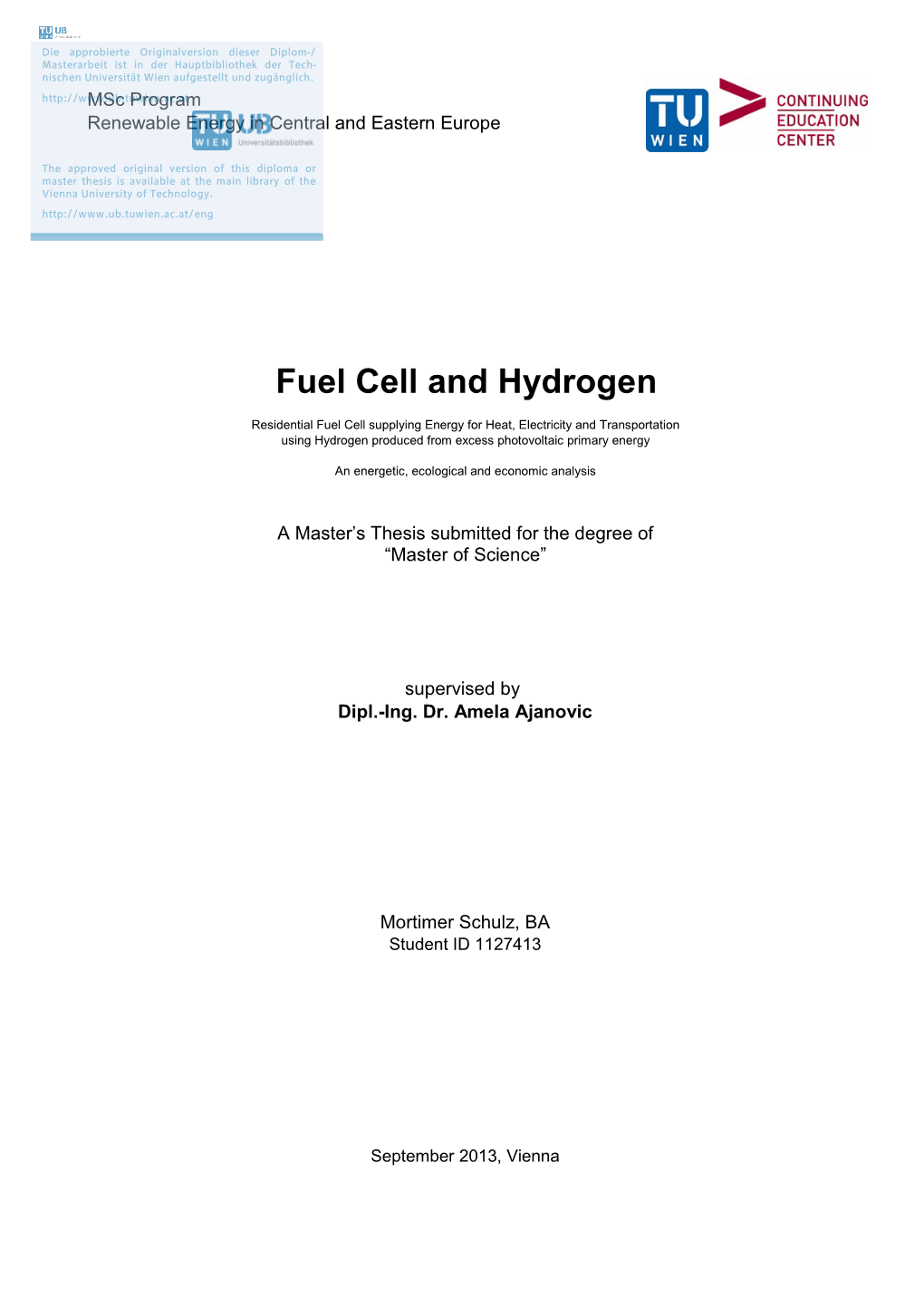 Fuel Cell and Hydrogen