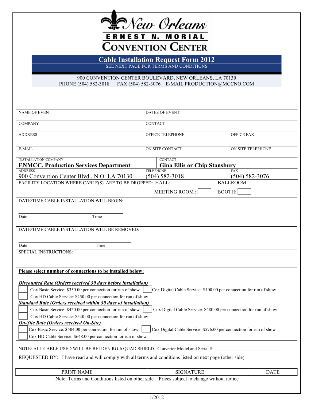 Cox Cable Form