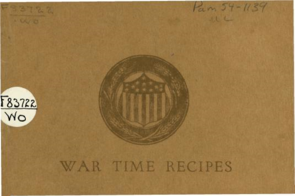 War Time Recipes ^ ^V- //37
