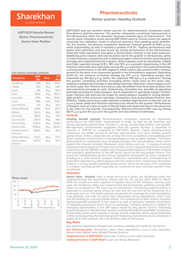 Pharmaceuticals Stellar Quarter; Healthy Outlook Sector Update