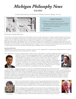 Philosophy Newsletter Fall 2012.Indd