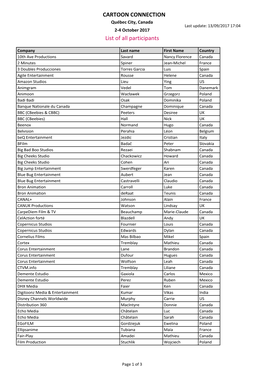2017-List of Participants CONNECTIONCANADA.Xlsx