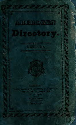 A Directory for the City of Aberdeen and Its Vicinity