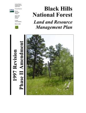 Black Hills National Forest, Land and Resource Management Plan