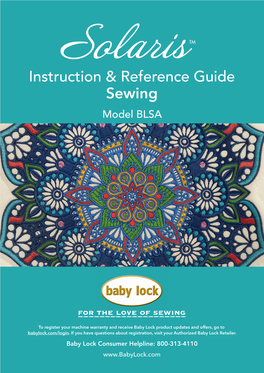 Solaris Sewing Instruction and Reference Guide