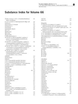 Substance Index for Volume 66