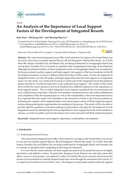 An Analysis of the Importance of Local Support Factors of the Development of Integrated Resorts