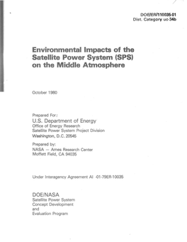 Environmental Impacts of the Satellite Power System (SPS) on the Middle Atmosphere