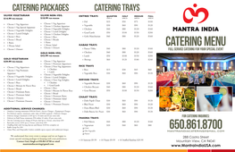 Catering Packages Catering Trays