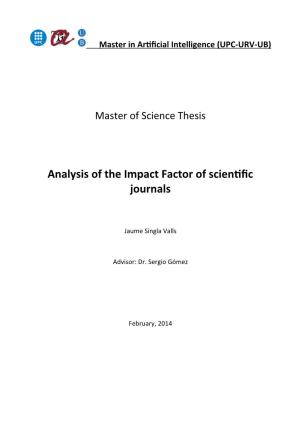 Analysis of the Impact Factor of Science Journals