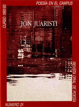 Jon Juaristi. Poesía En El Campus, 21 (Curso 1992-1993)